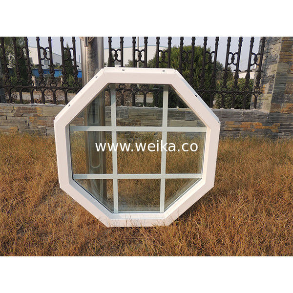 UPVC 비닐 팔각형 고정 유리 창문 75mm 프로필