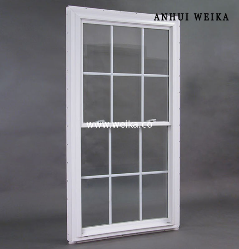간편한 유지 및 PVC 그리드 디자인 비닐 PVC UPVC 플라스틱 UPVC 듀얼 헝거 윈도우