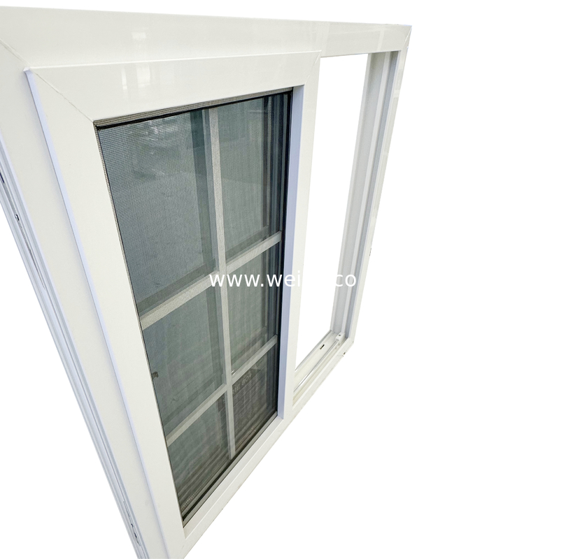 보안 일반 UPVC 슬라이딩 창문 플라이 스크린 유리섬유와 함께 우트라 매끄러운 80mm UPVC 트윈 슬라이더 창문
