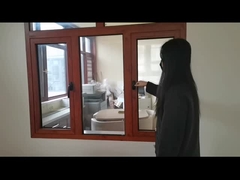 알루미늄 이중 스윙 내부 캐시먼트 창문 나무 보기