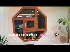 WEIKA 신디자인 예술적 모양 알루미늄 합금 나무 곡물 팔각형 고정 창문