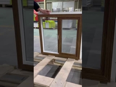 미국 PVC 슬라이딩 윈도우 맞춤형 나무 곡물 내부 흰색 외관 조정 가능한 크기